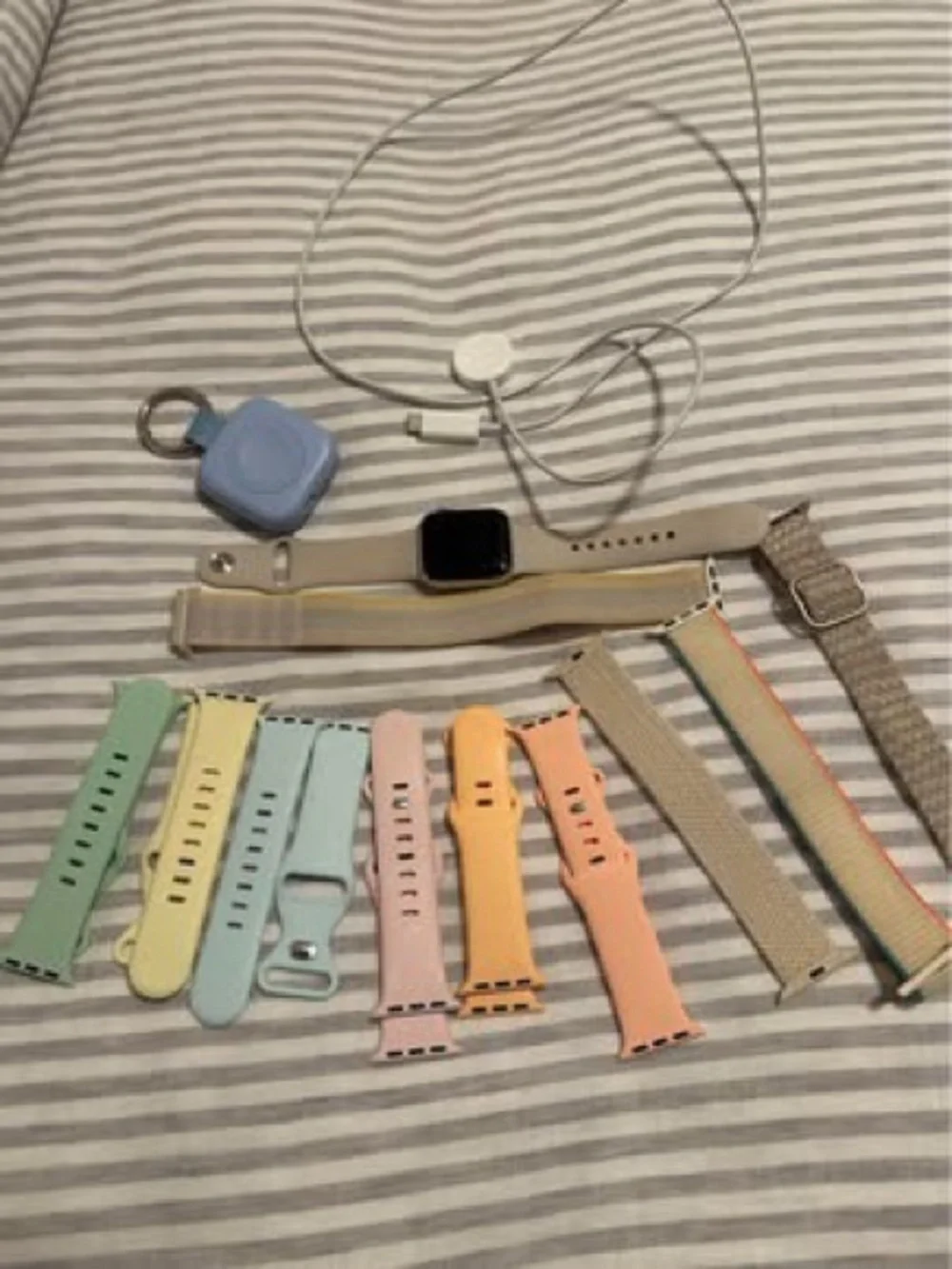 Apple Watch with Pastel Silicone and Woven Bands